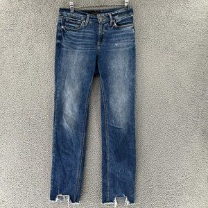 Silver Jeans Suki 28X31 Mid Straight Medium Wash Faded‎ Denim Distressed